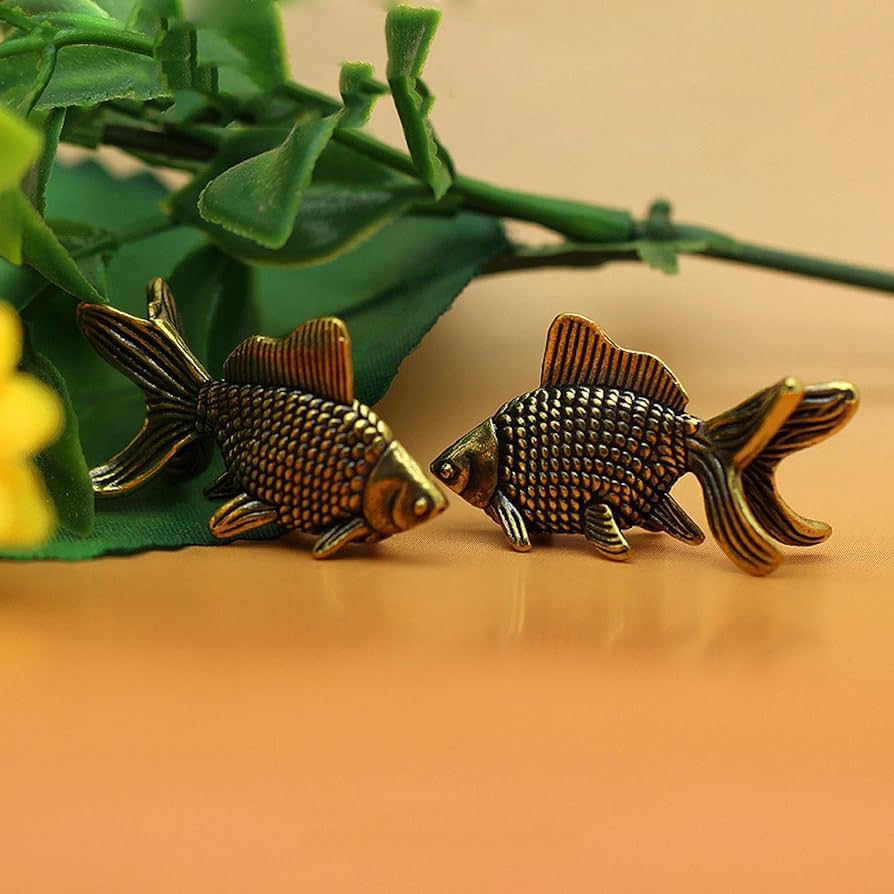 Amazon.co.jp: B Baosity 真鍮のゴールデンフィッシュ銅彫刻金魚
